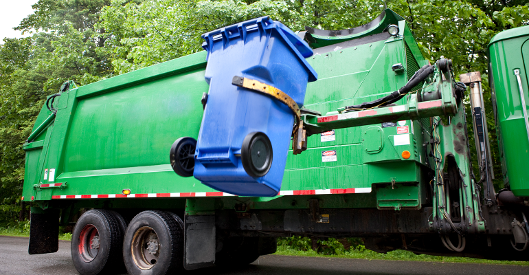 garbage recycling truck